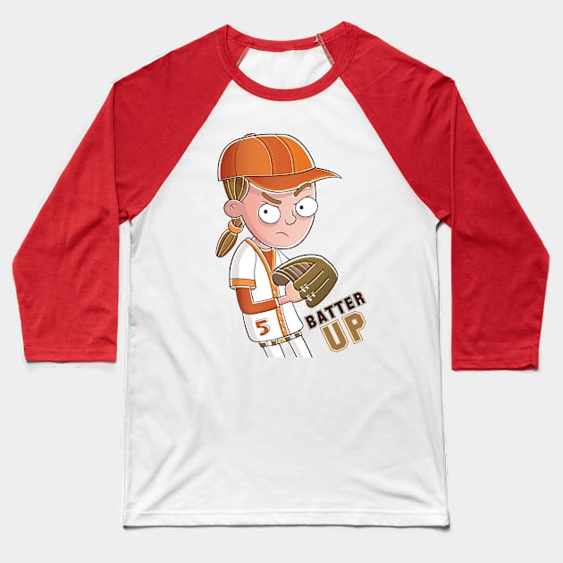 Batter Up! Baseball Pitcher Baseball T-Shirt by vaughanduck